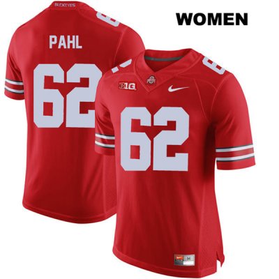 Women's NCAA Ohio State Buckeyes Brandon Pahl #62 College Stitched Authentic Nike Red Football Jersey WT20S64HO
